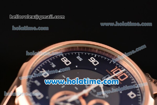 Tag Heuer Mikrograph Chrono Miyota OS10 Quartz Full Rose Gold with Black/Grey Dial and Arabic Numeral Markers - Click Image to Close